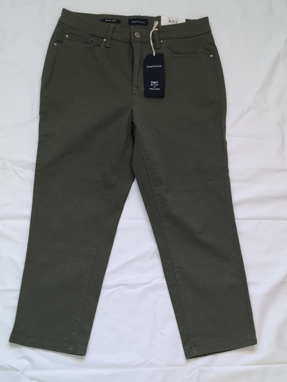NWT Charter Club Green Bristol Capri Pants 8